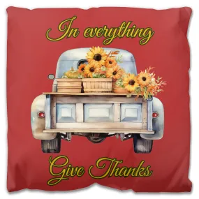 Give Thanks Outdoor Pillow