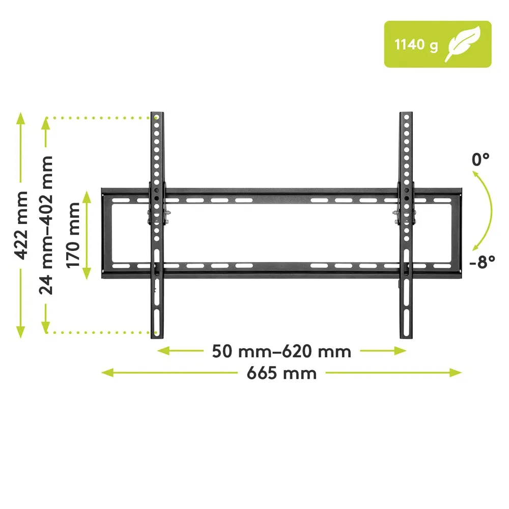 Goobay Tilt TV Wall Mount Rack Bracket 37"-70" (Black)