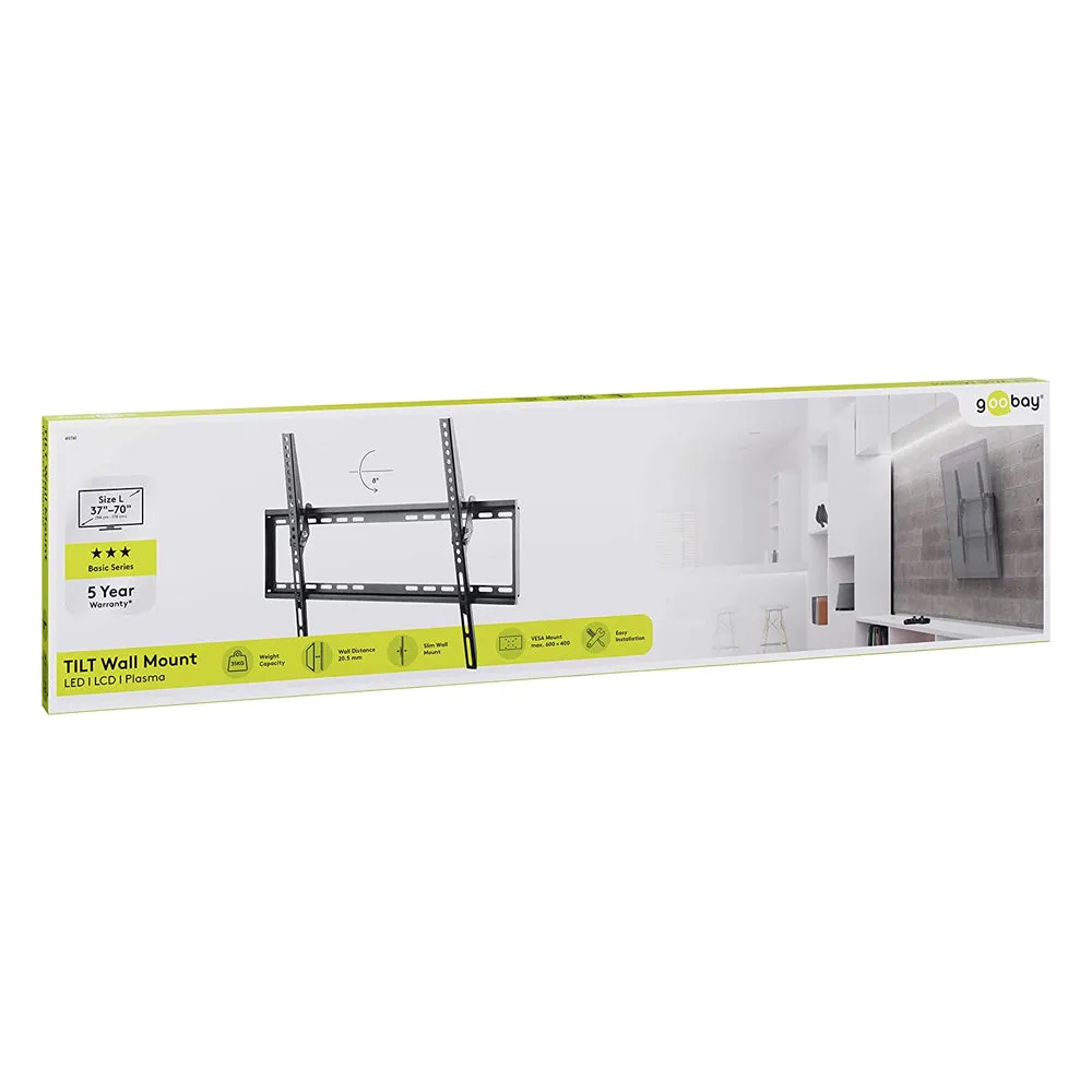 Goobay Tilt TV Wall Mount Rack Bracket 37"-70" (Black)