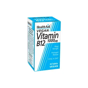 Health Aid Vegan Vitamin -B12 1000mg Tablets 50 Pieces