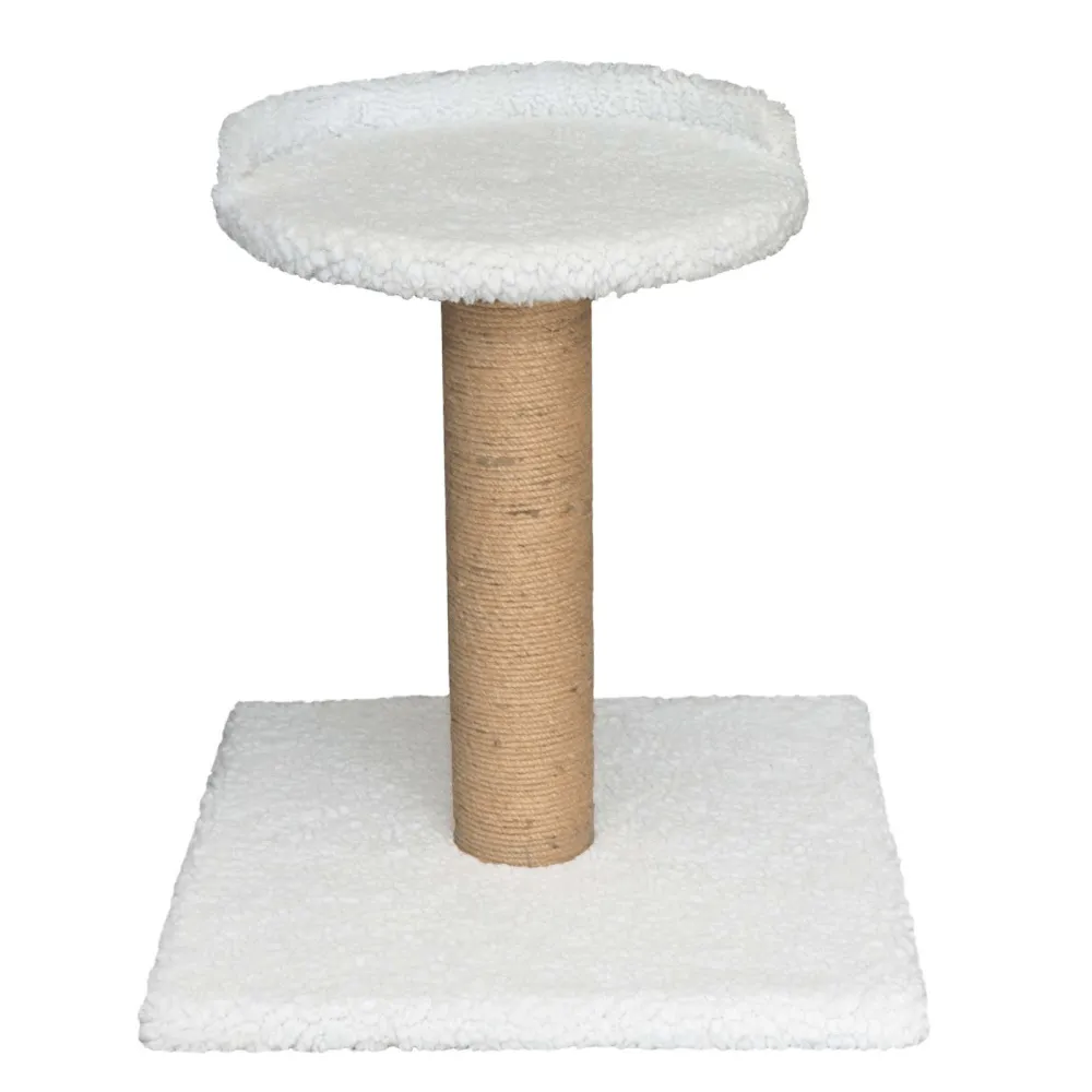 Hiputee Soft Fur Scratching Post with Sisal Rope Tree for Kittens & Cats (White)