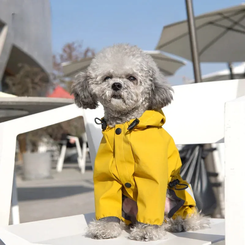 Hooded Waterproof Four-Legs Pet Raincoat