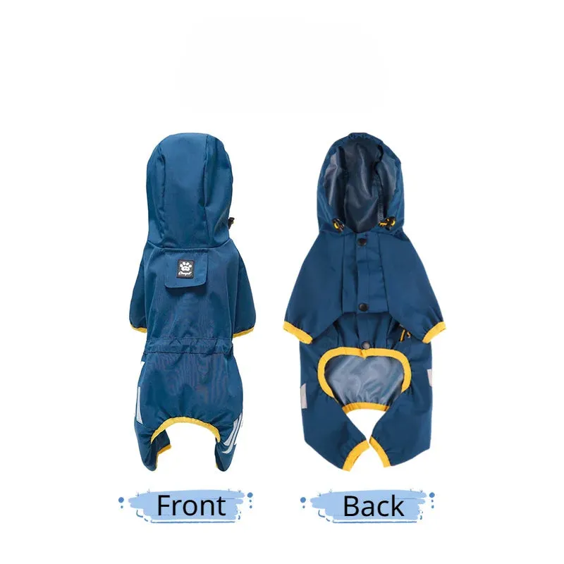 Hooded Waterproof Four-Legs Pet Raincoat