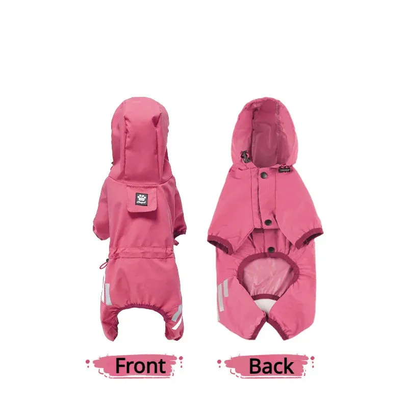 Hooded Waterproof Four-Legs Pet Raincoat