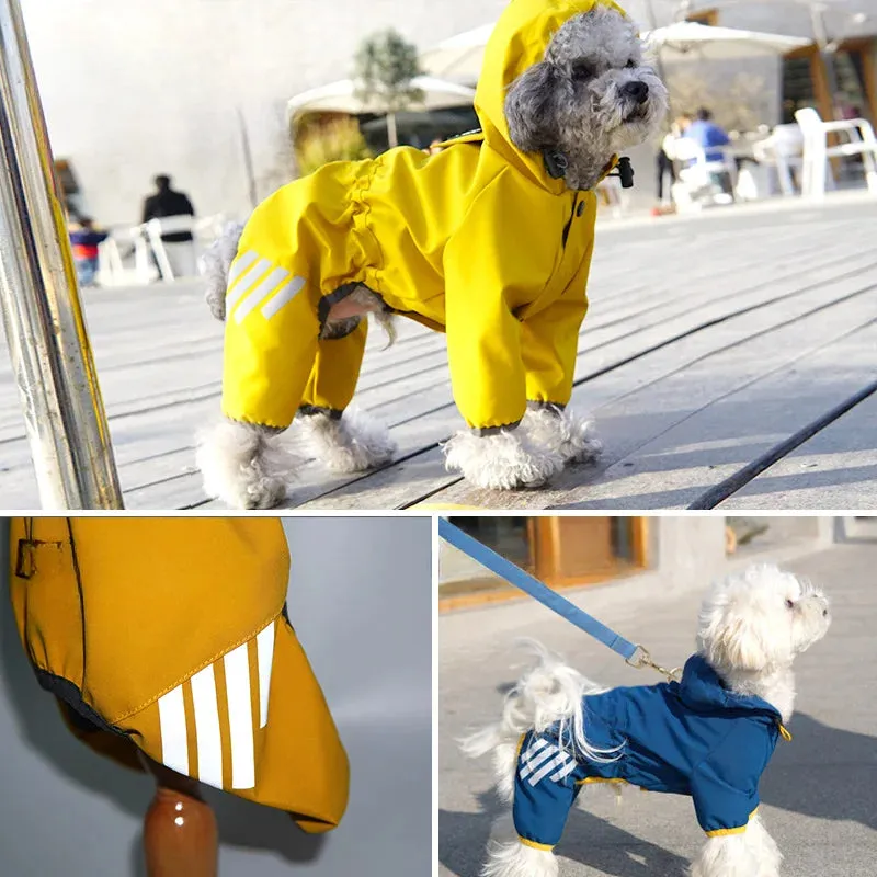 Hooded Waterproof Four-Legs Pet Raincoat