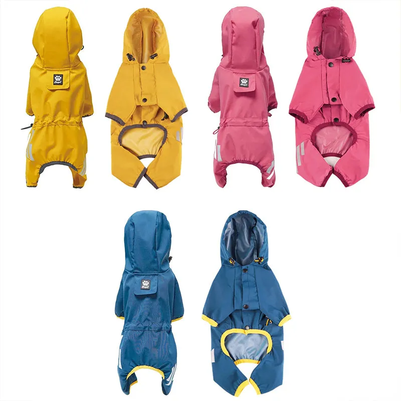 Hooded Waterproof Four-Legs Pet Raincoat