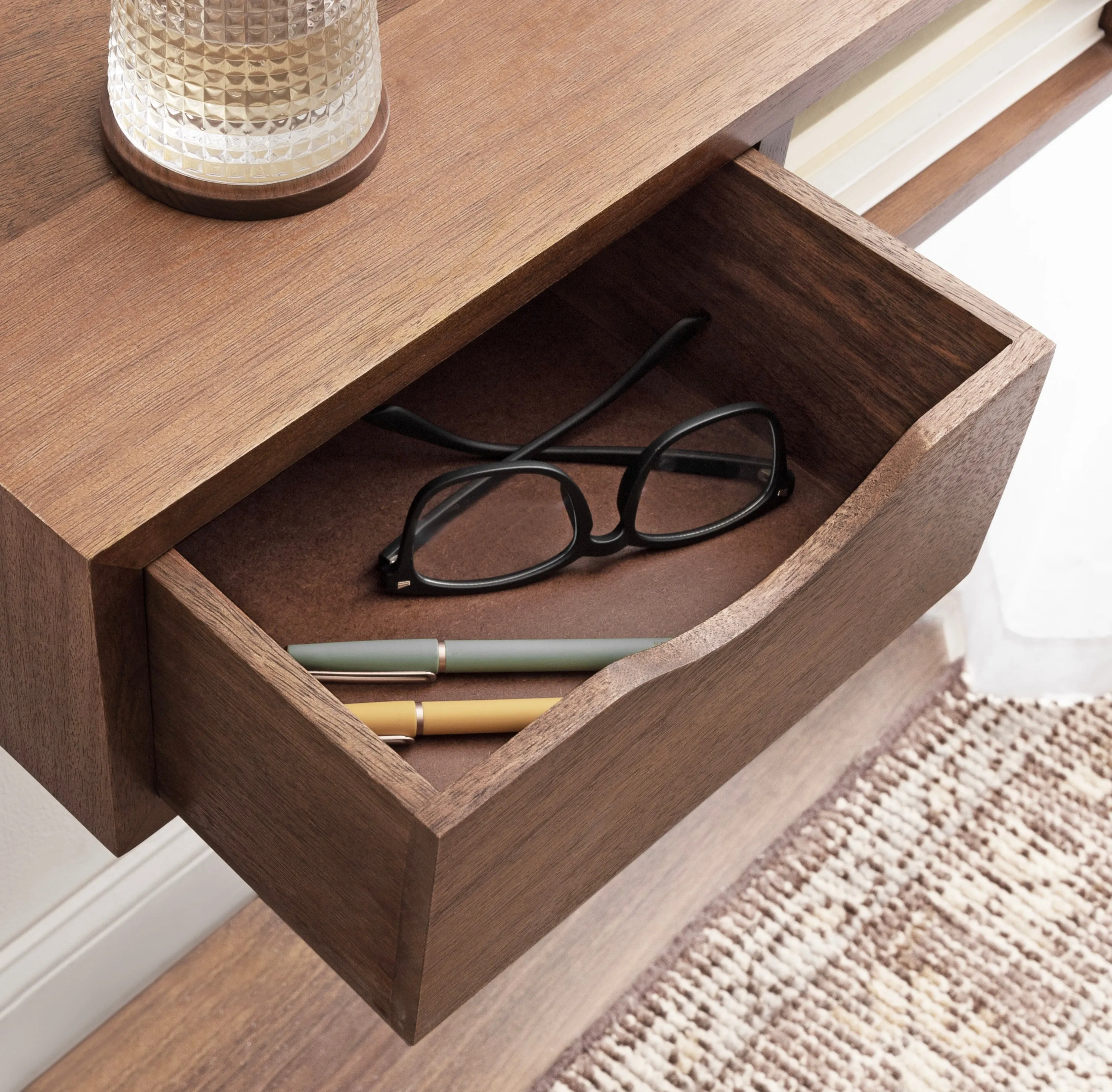 Hutton Floating Side Table with Drawer