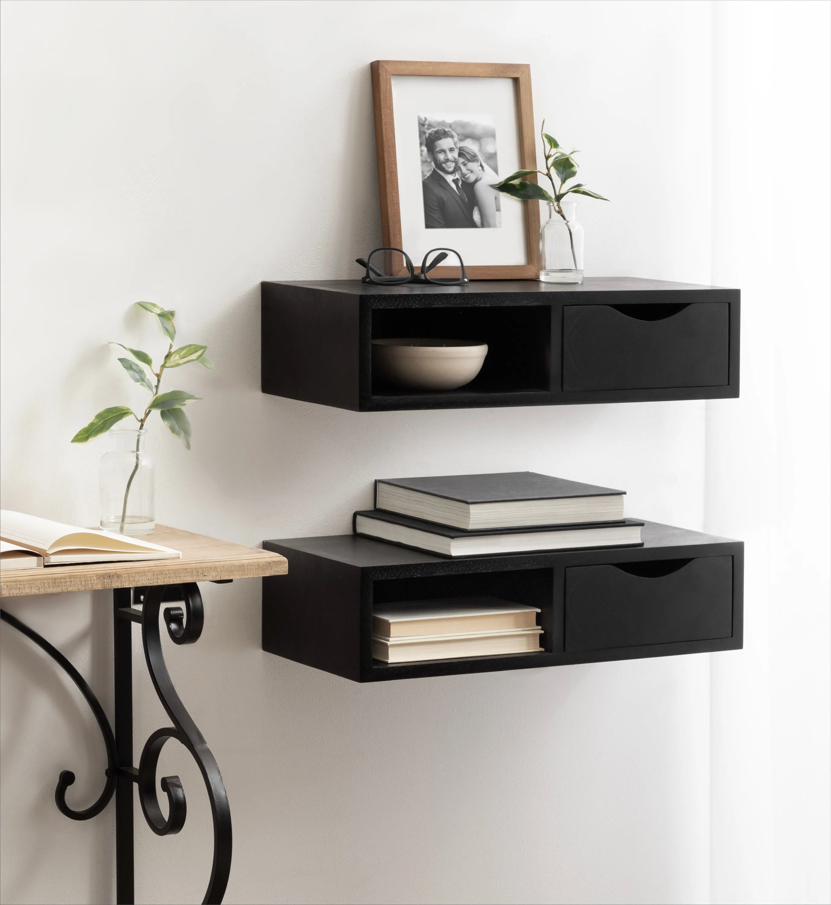 Hutton Floating Side Table with Drawer