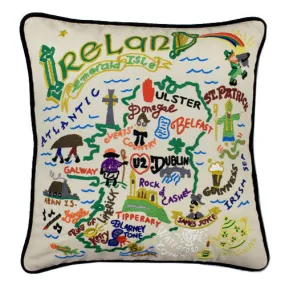 Ireland Hand-Embroidered Pillow