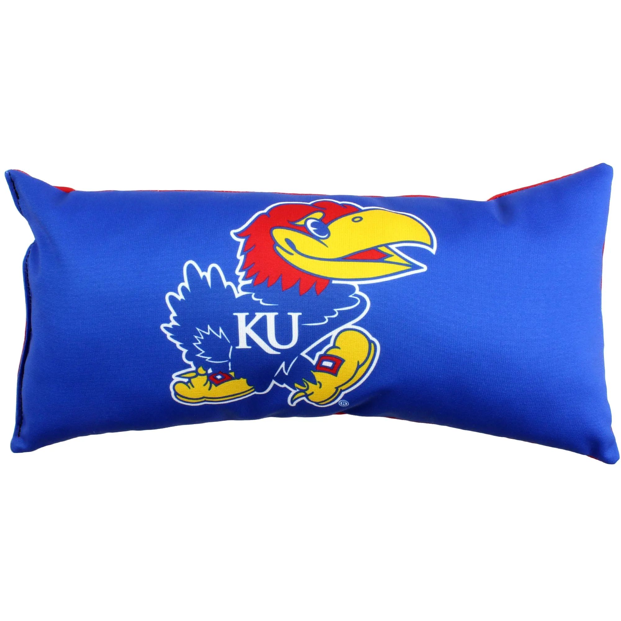 Kansas Jayhawks 2 Sided Bolster Travel Pillow, 16" x 8", Made in the USA