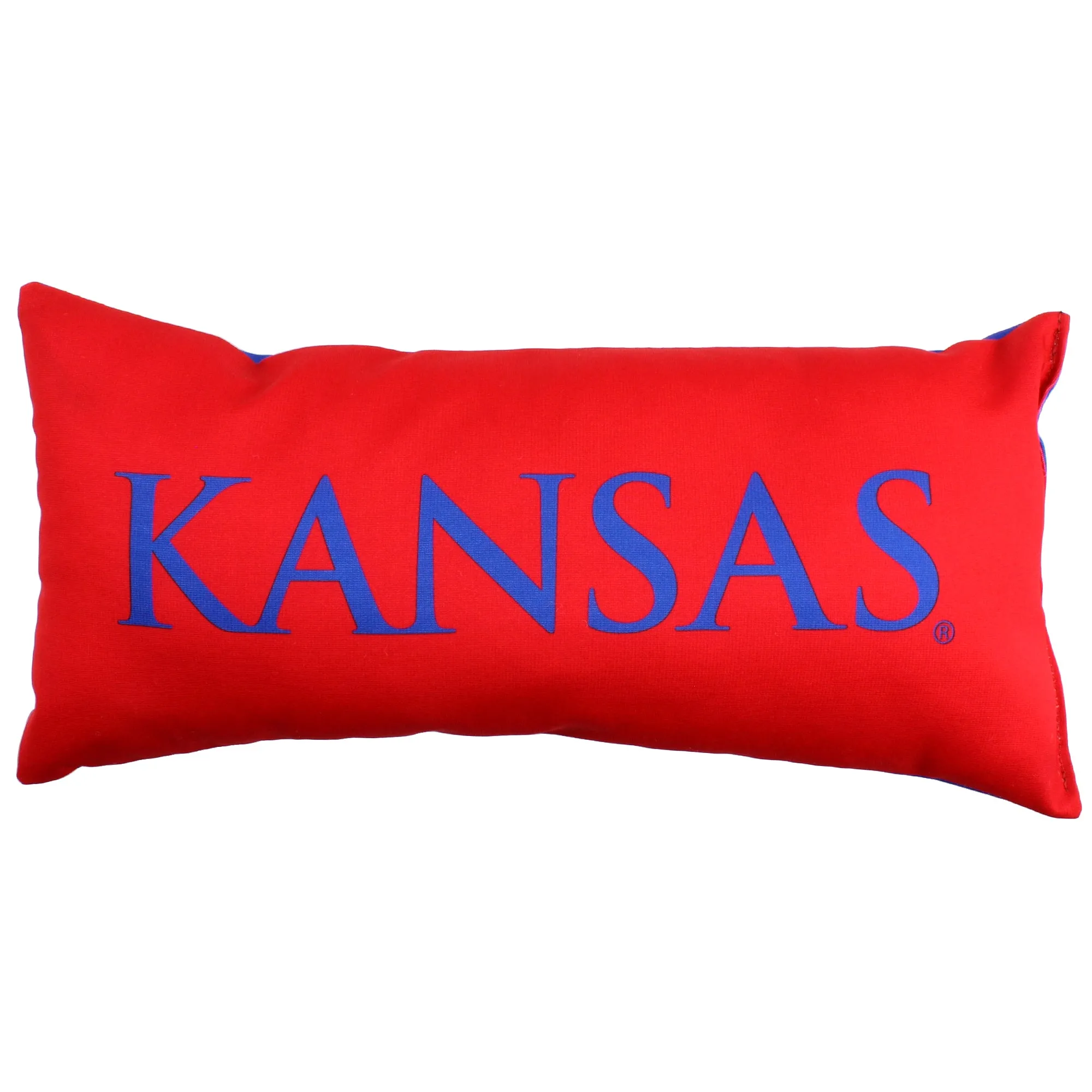 Kansas Jayhawks 2 Sided Bolster Travel Pillow, 16" x 8", Made in the USA