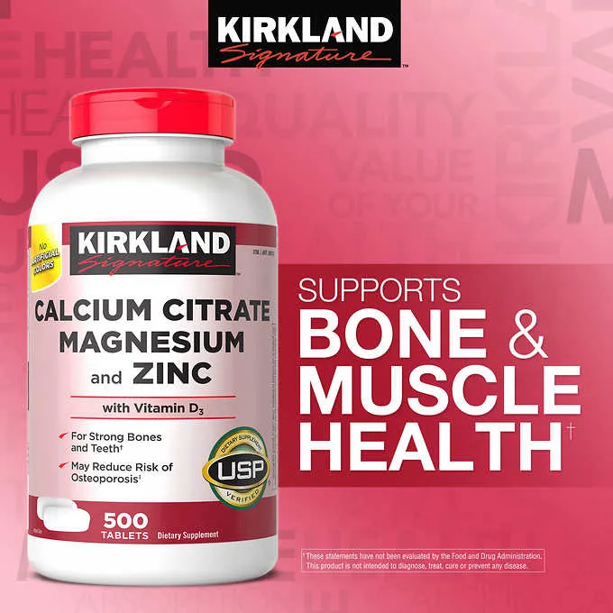 Kirkland Calcium Citrate Magnesium and Zinc 500 tablets