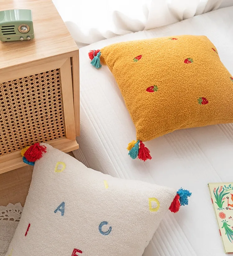 Kit Kat Whimsical Embroidered Pillow Covers