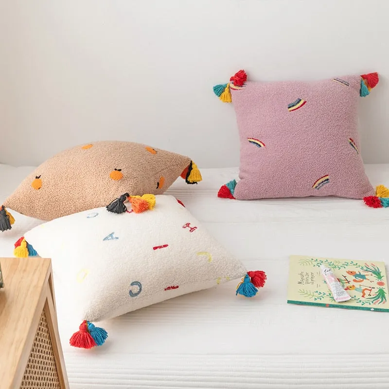 Kit Kat Whimsical Embroidered Pillow Covers