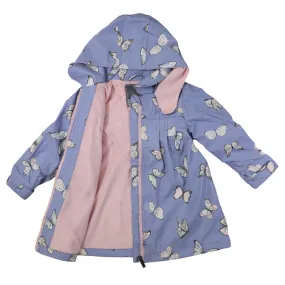 Korango Butterfly Colour Change Terry Towelling Lined Raincoat - Blue Heron