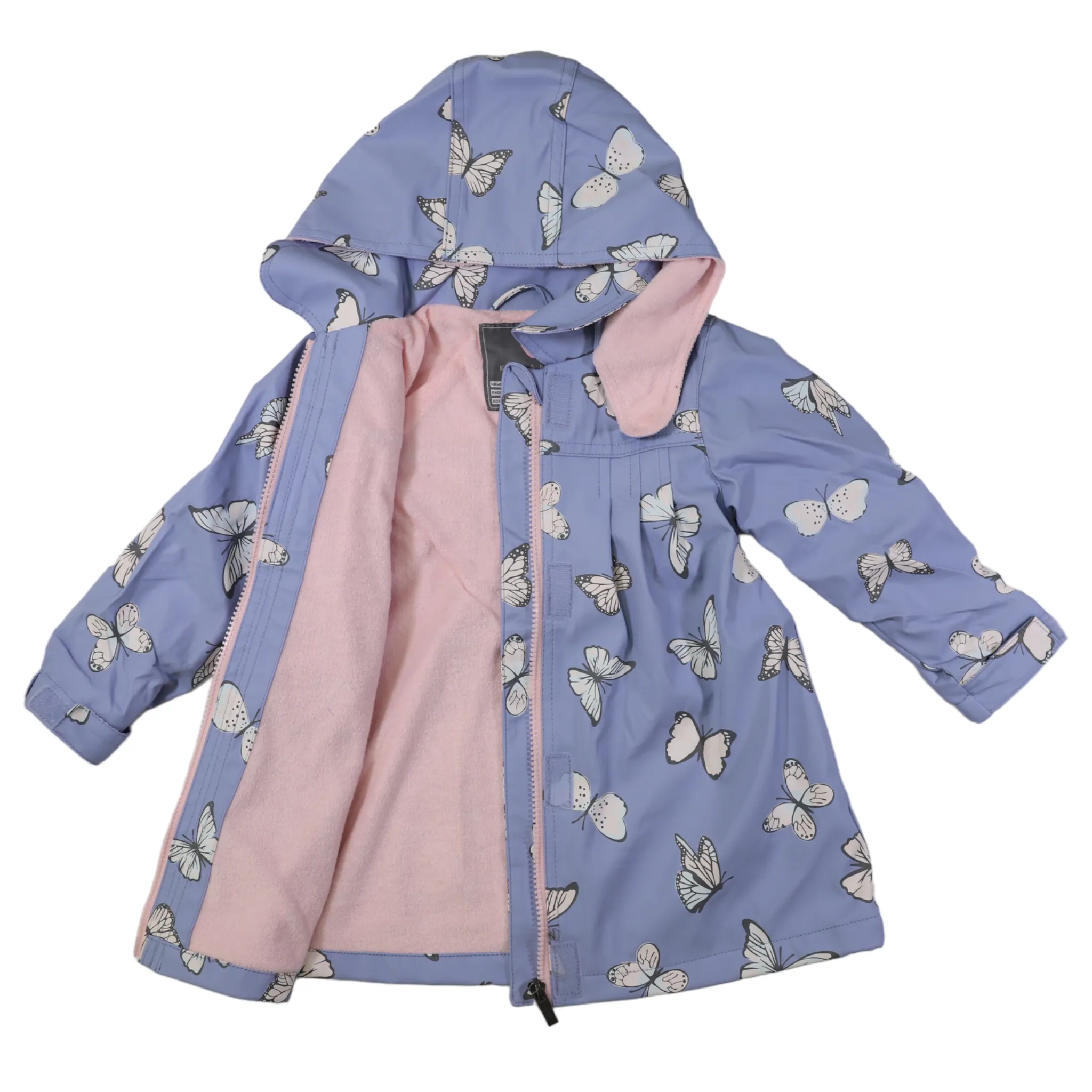 Korango Butterfly Colour Change Terry Towelling Lined Raincoat - Blue Heron