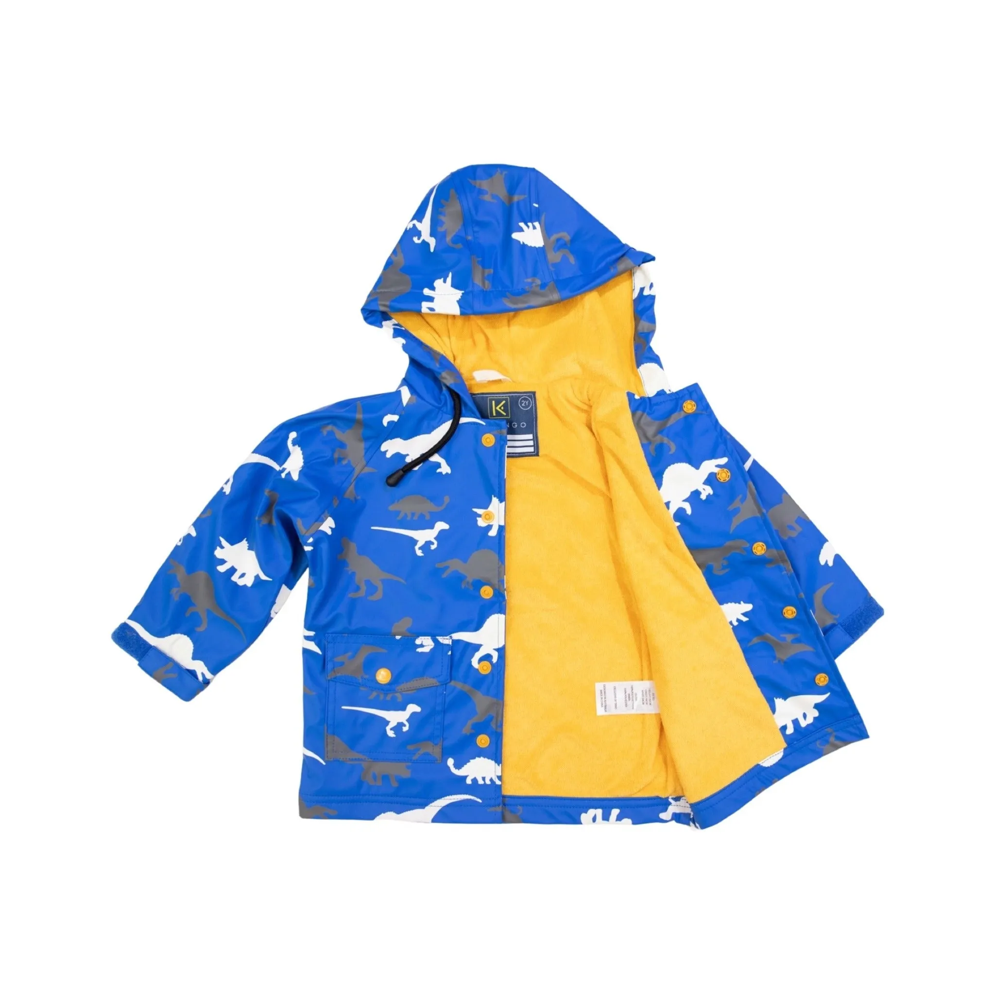 Korango Colour Change Raincoat Dino - Victoria Blue