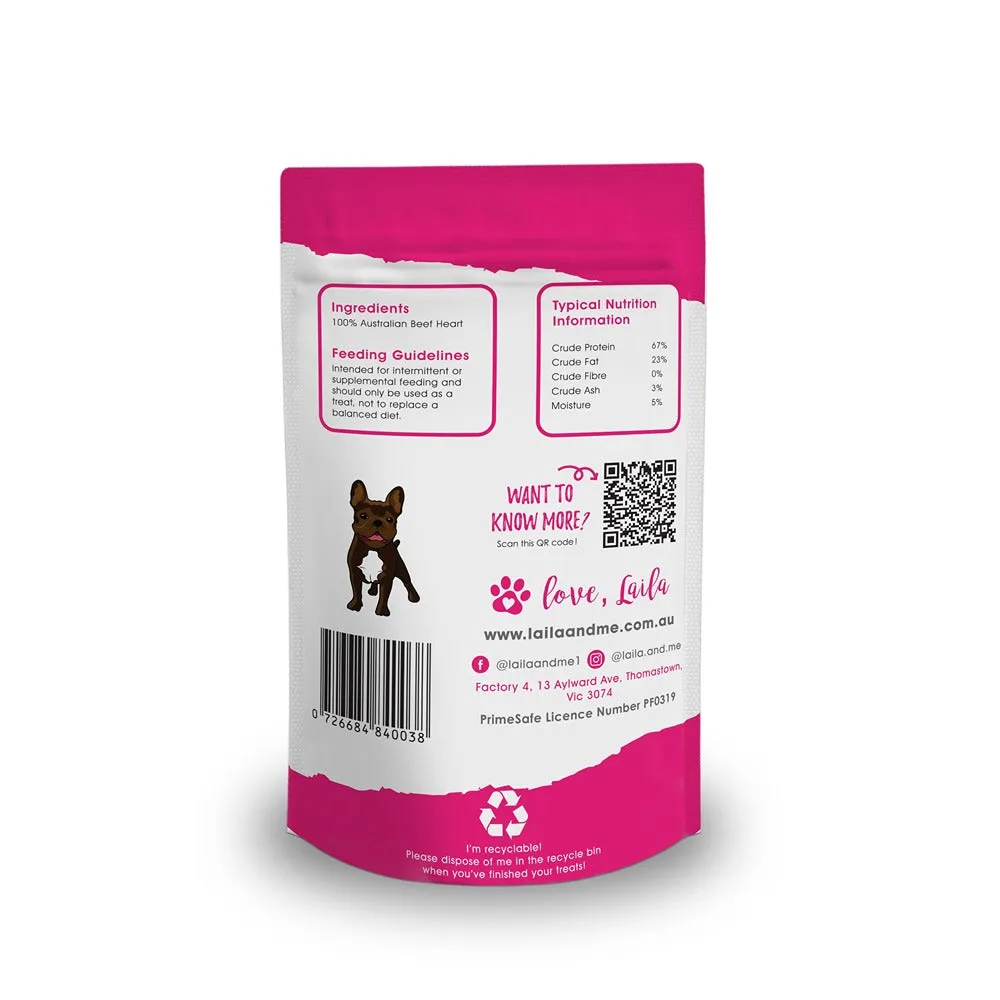 Laila and Me Freeze Dried Beef Hearts 60g