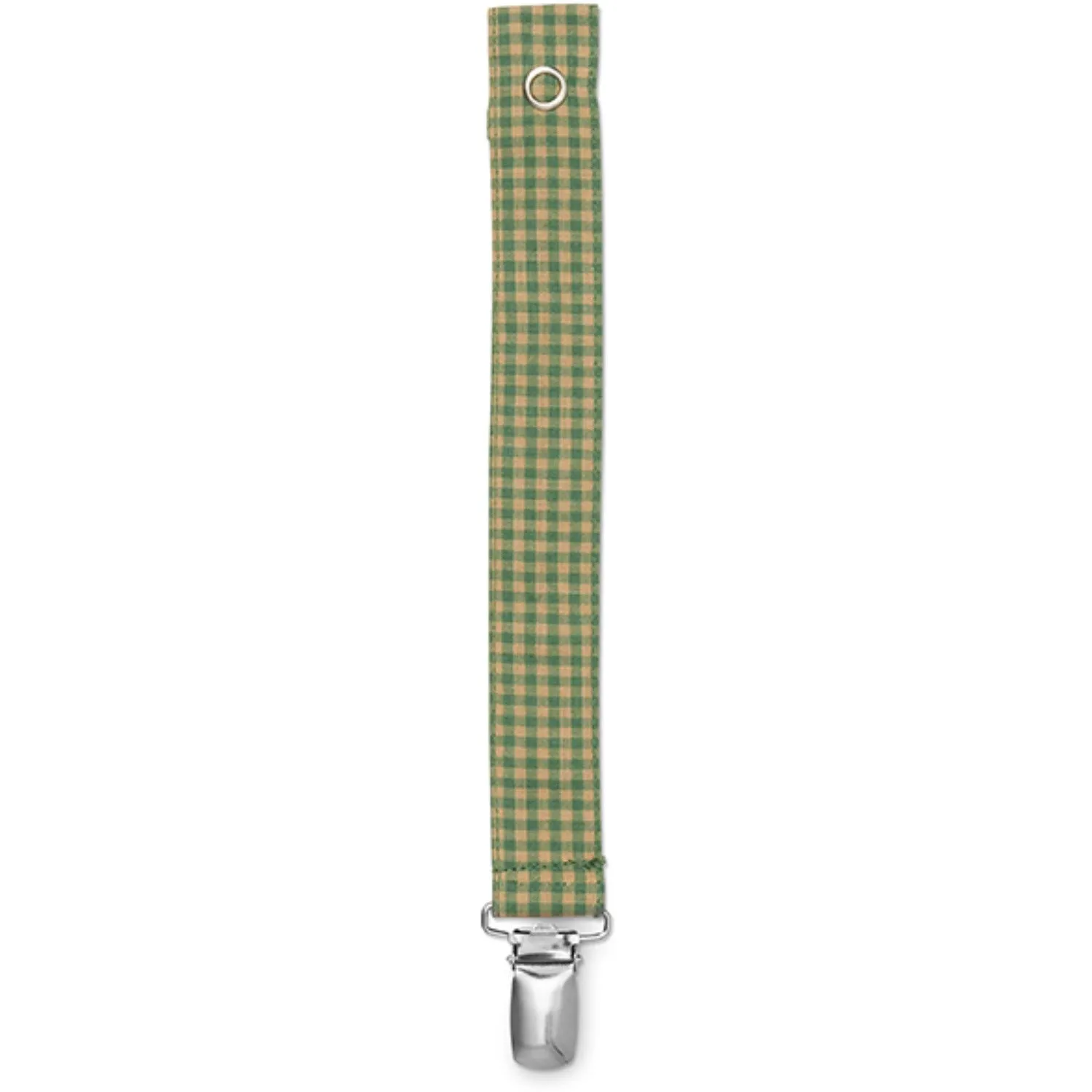 Lalaby Green Check Pacifier Clip