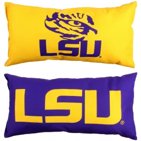 LSU Tigers 2 Sided Bolster Travel Pillow, 16" x 8", Made in the USA