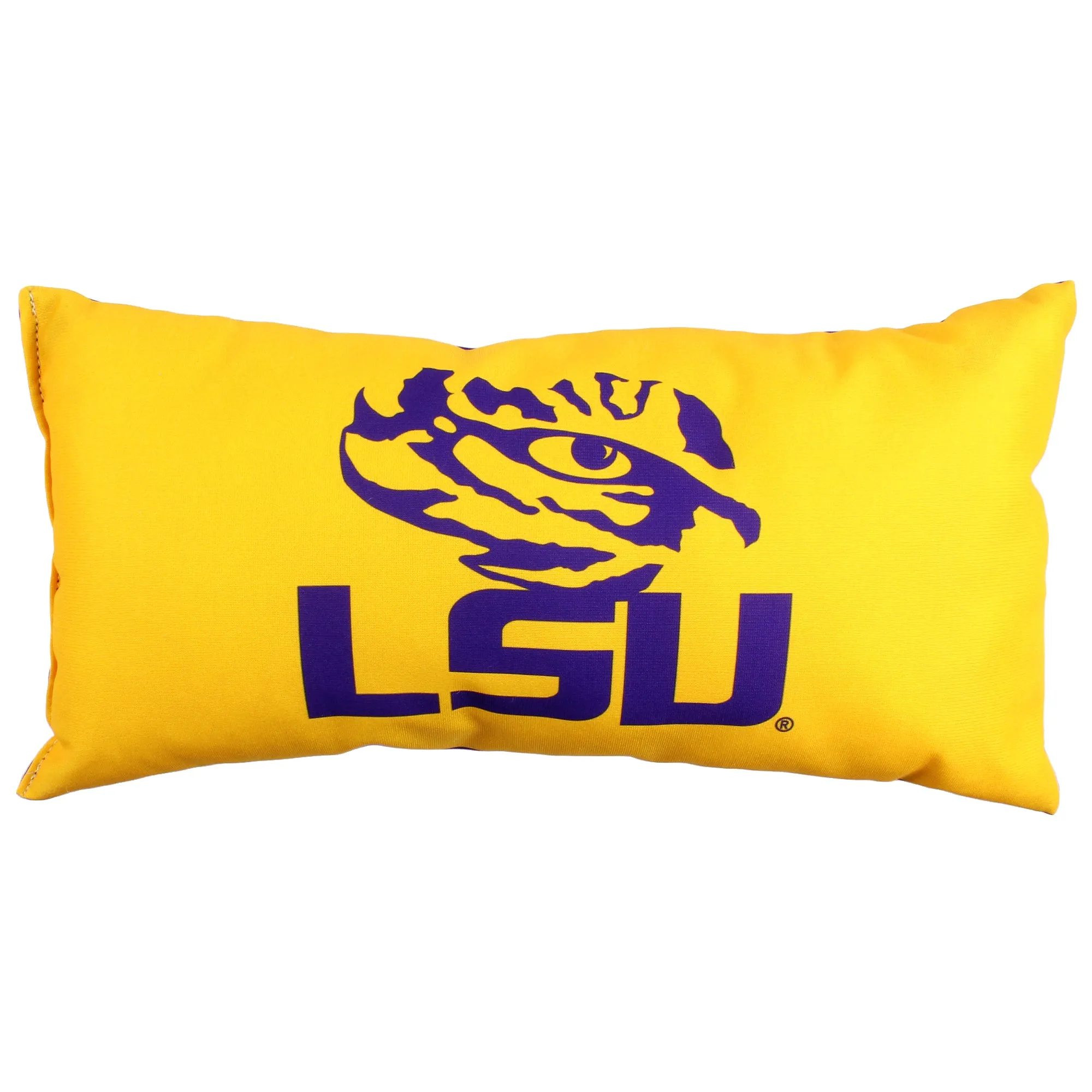 LSU Tigers 2 Sided Bolster Travel Pillow, 16" x 8", Made in the USA