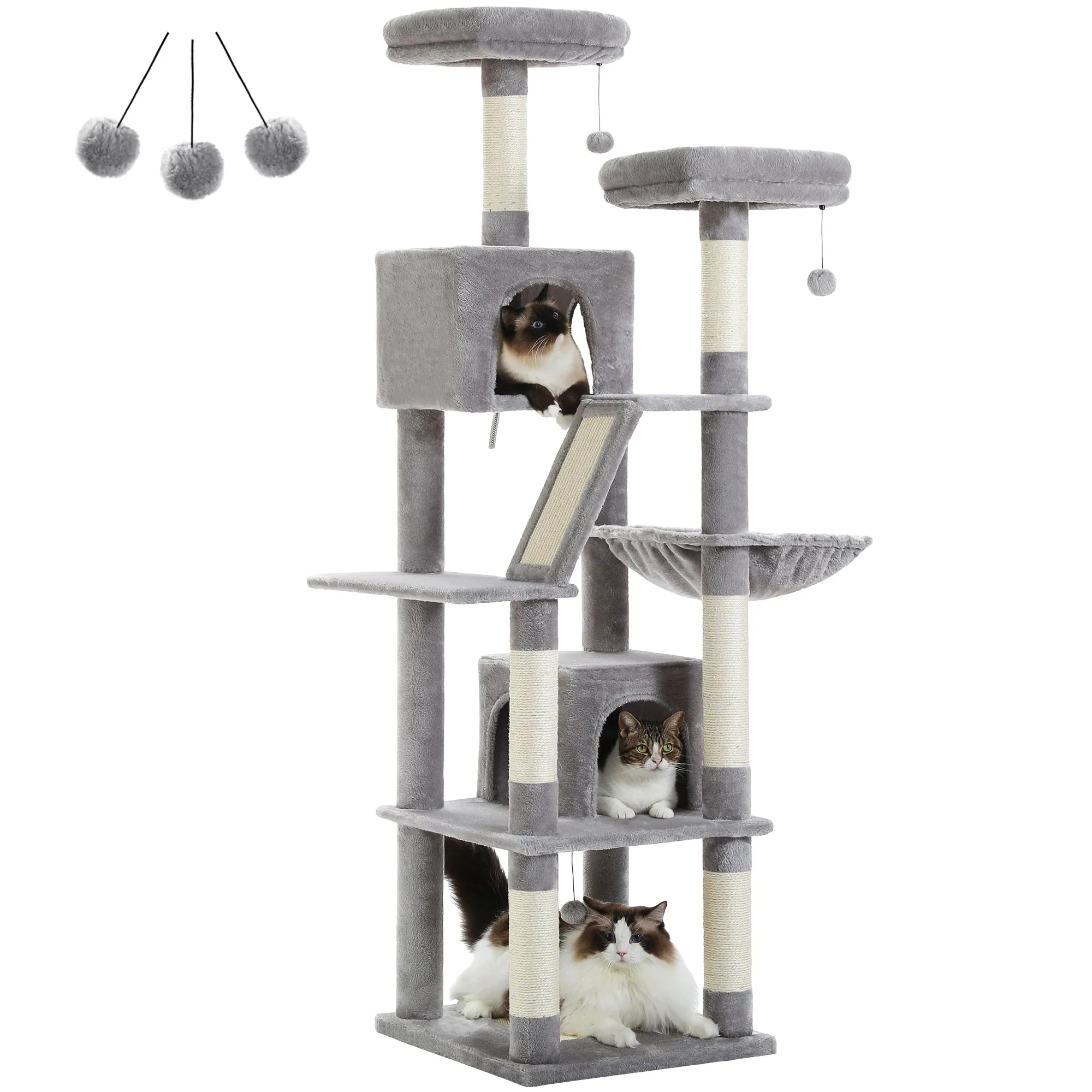 Multi-Level Cat Tree with Scratching Posts and Condos