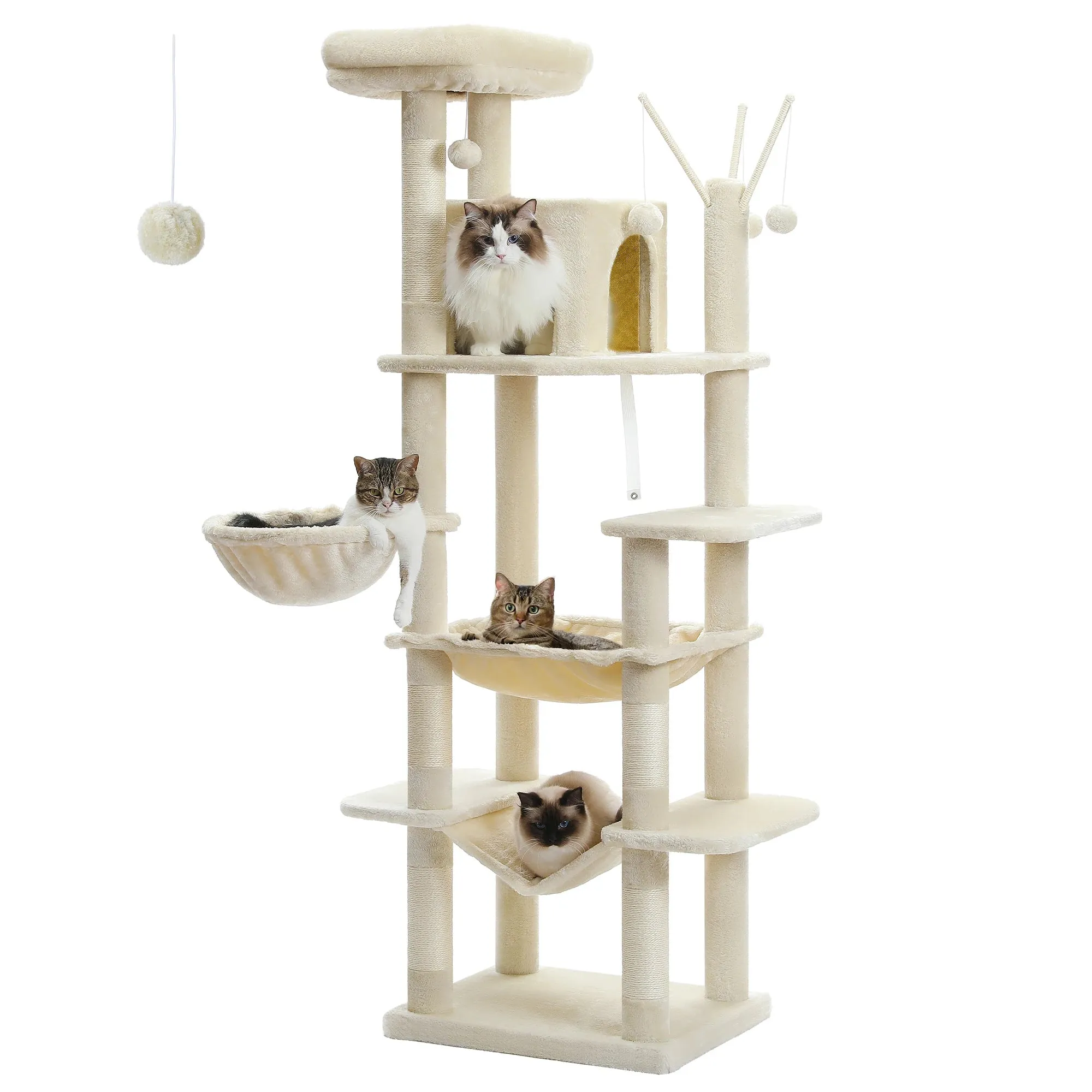 Multi-Level Cat Tree with Scratching Posts and Condos