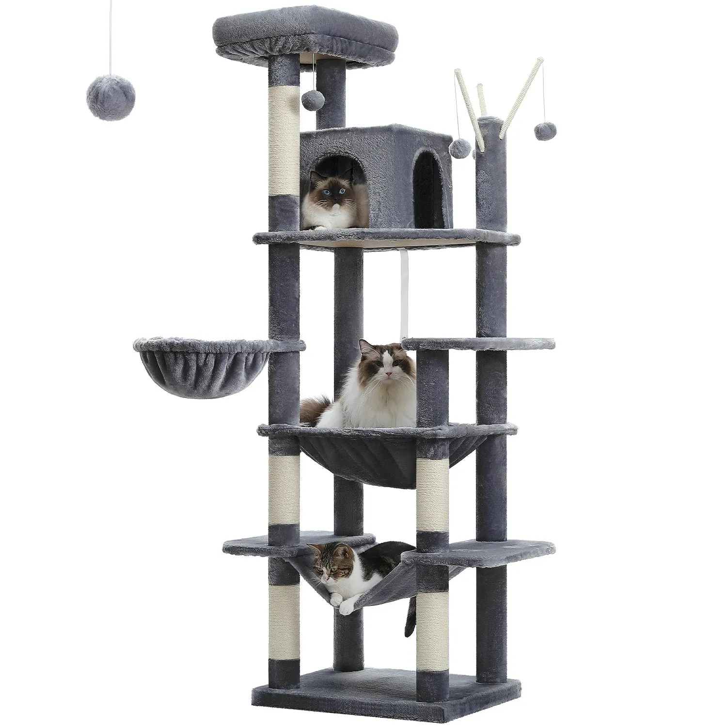 Multi-Level Cat Tree with Scratching Posts and Condos