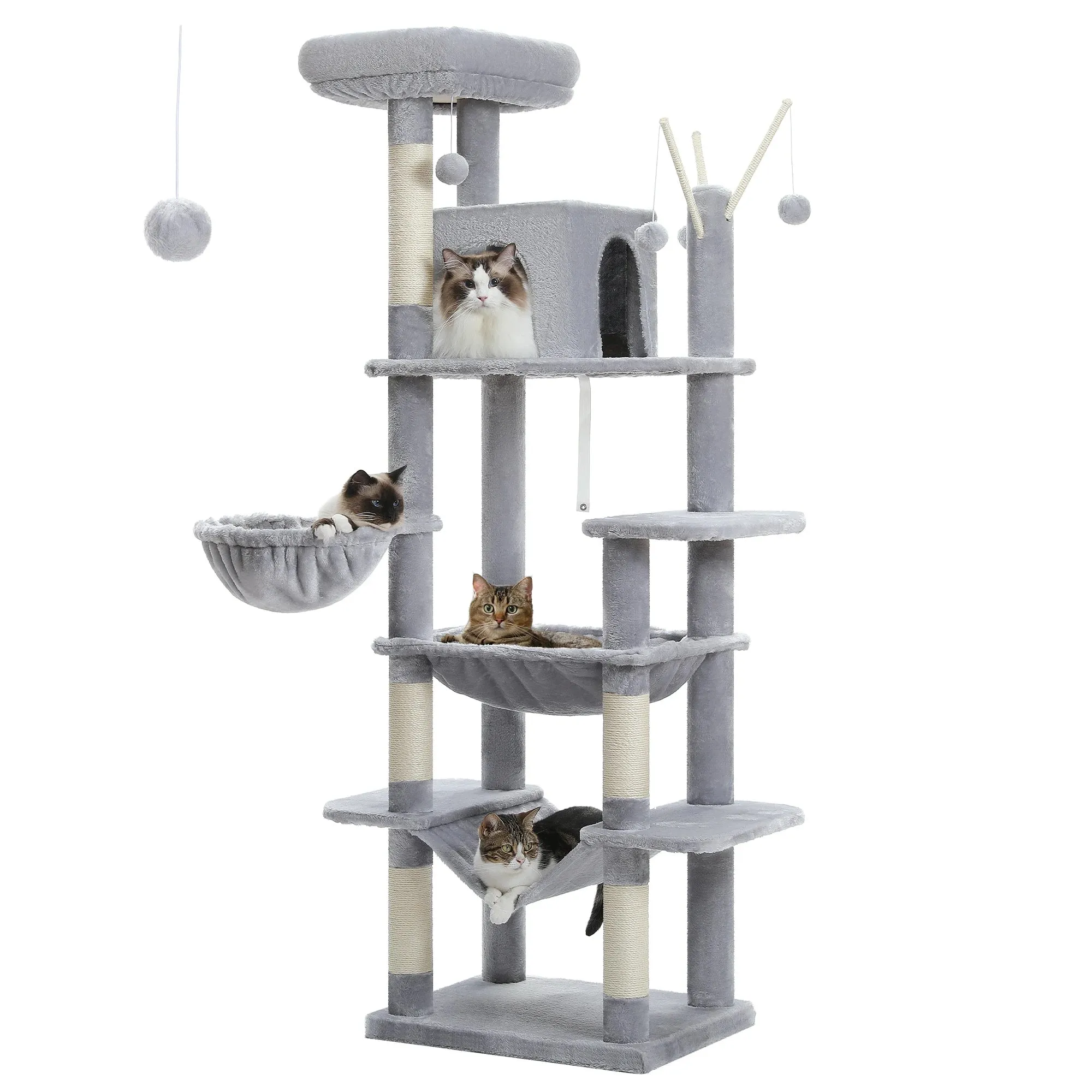 Multi-Level Cat Tree with Scratching Posts and Condos