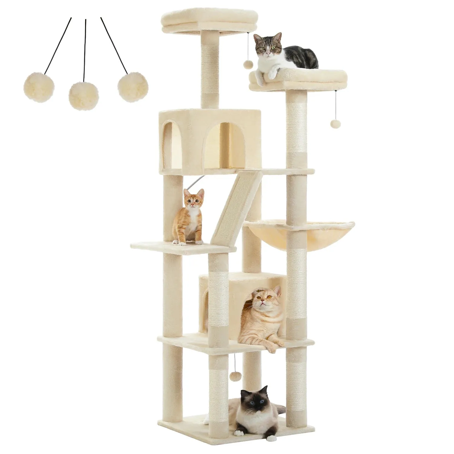 Multi-Level Cat Tree with Scratching Posts and Condos