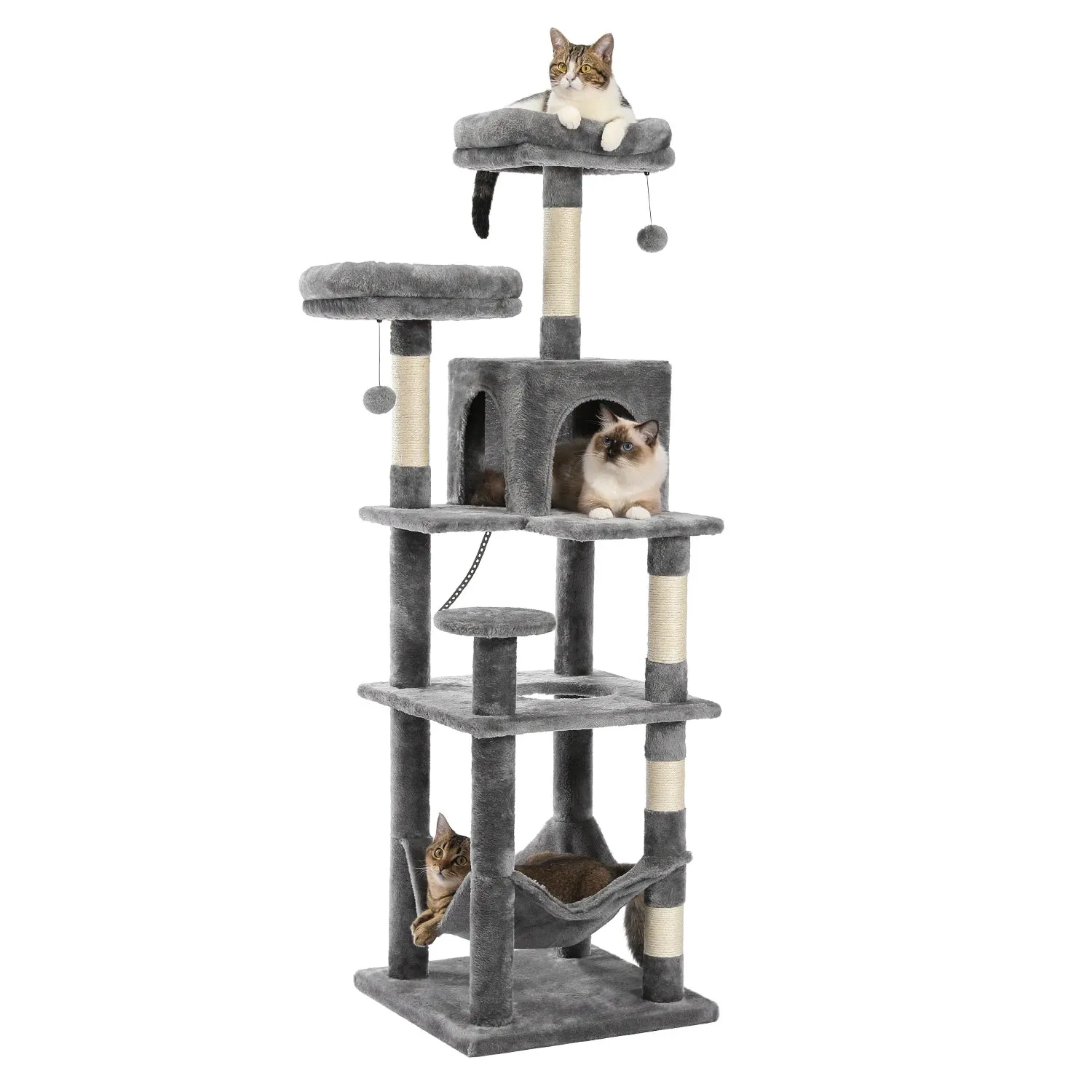 Multi-Level Cat Tree with Scratching Posts and Condos