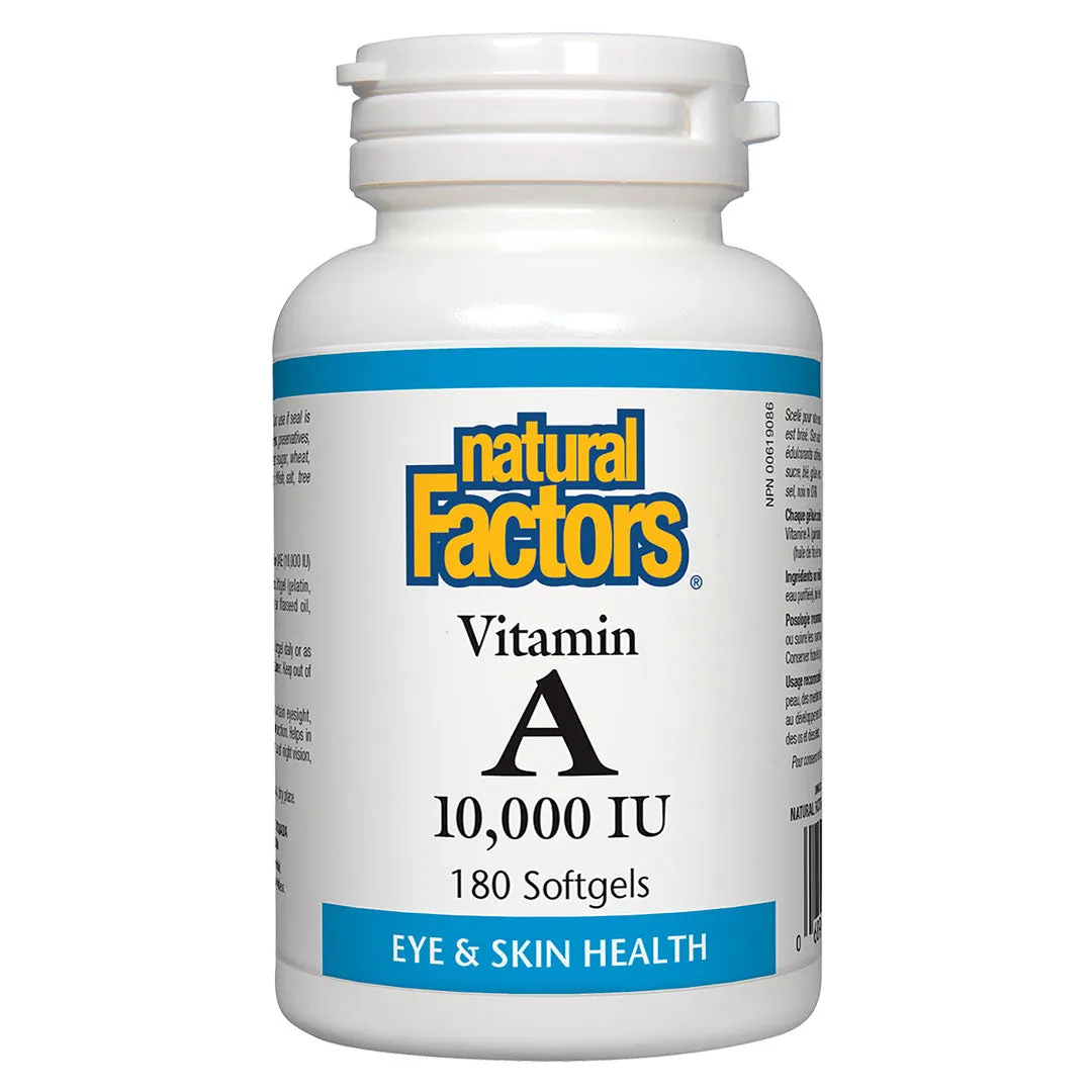 Natural Factors Vitamin A (10,000iu) (180 SoftGels)