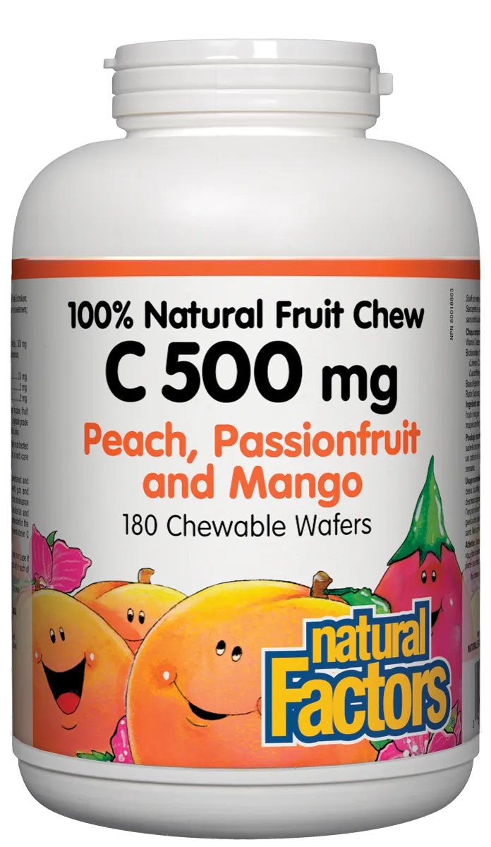 Natural Factors Vitamin C Chews - Peach/Passionfruit/Mango (180 Tabs)