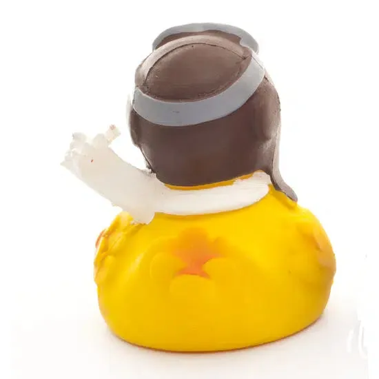 Natural Rubber Duck the Pilot with Squeaker