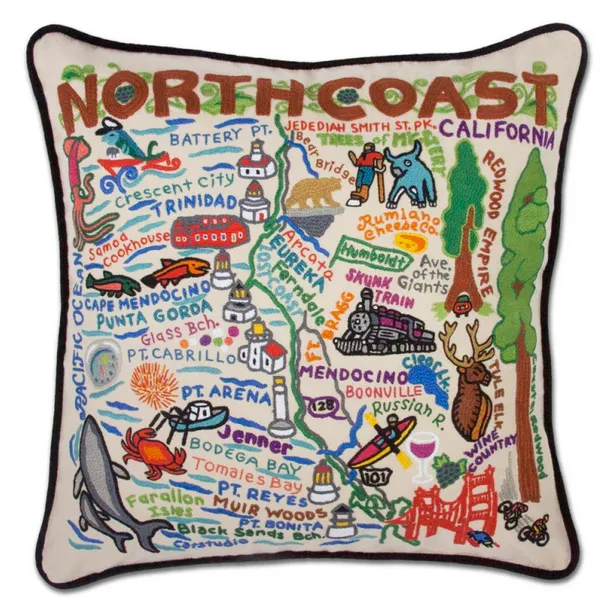 North Coast Hand-Embroidered Pillow