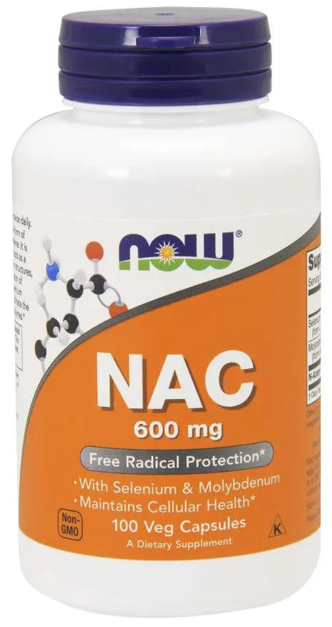 Now Nac-Acetyl Cysteine 600mg 250 Vegetable Capsules