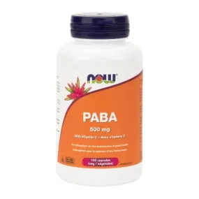 Now - paba 500 mg with vitamin c 100 vcaps