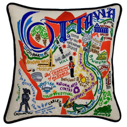 Ottawa Hand-Embroidered Pillow