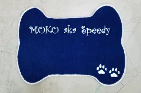 Personalized Bone Shaped Pet Food Mat