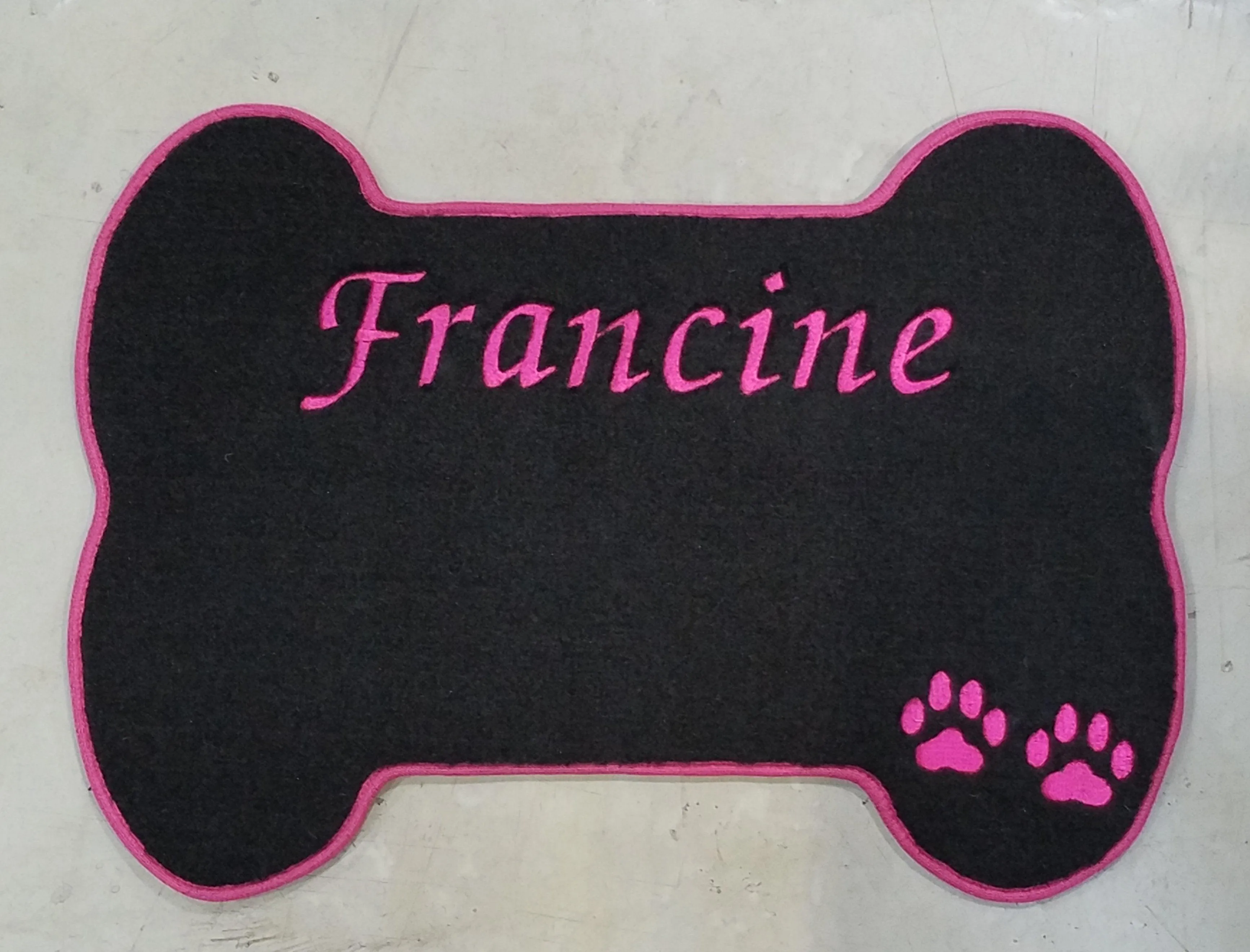 Personalized Bone Shaped Pet Food Mat