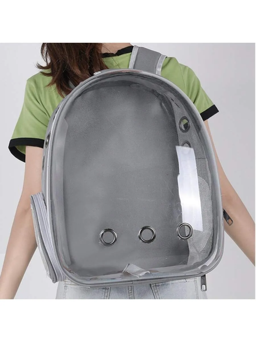 Portable Outdoor Green Transparent Panoramic Breathable Double-shoulder Cat Backpack