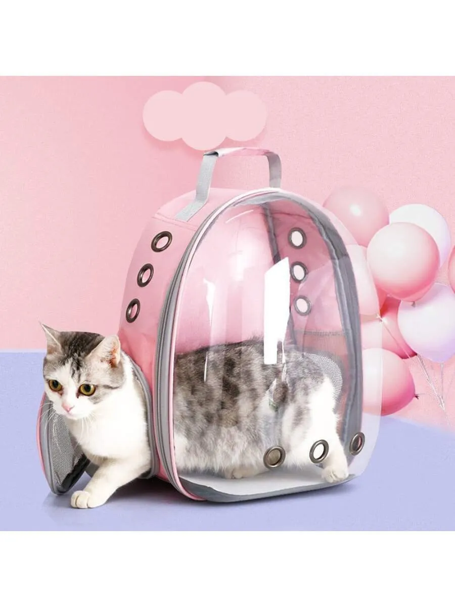 Portable Outdoor Green Transparent Panoramic Breathable Double-shoulder Cat Backpack