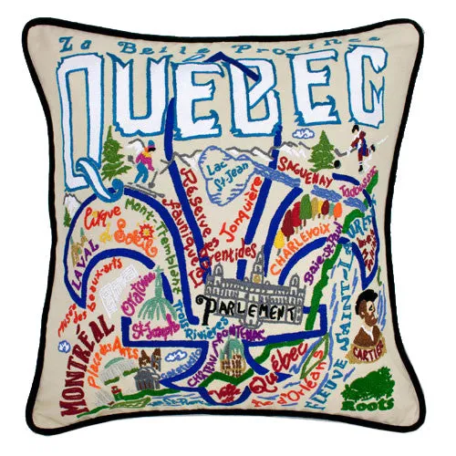 Quebec Hand-Embroidered Pillow