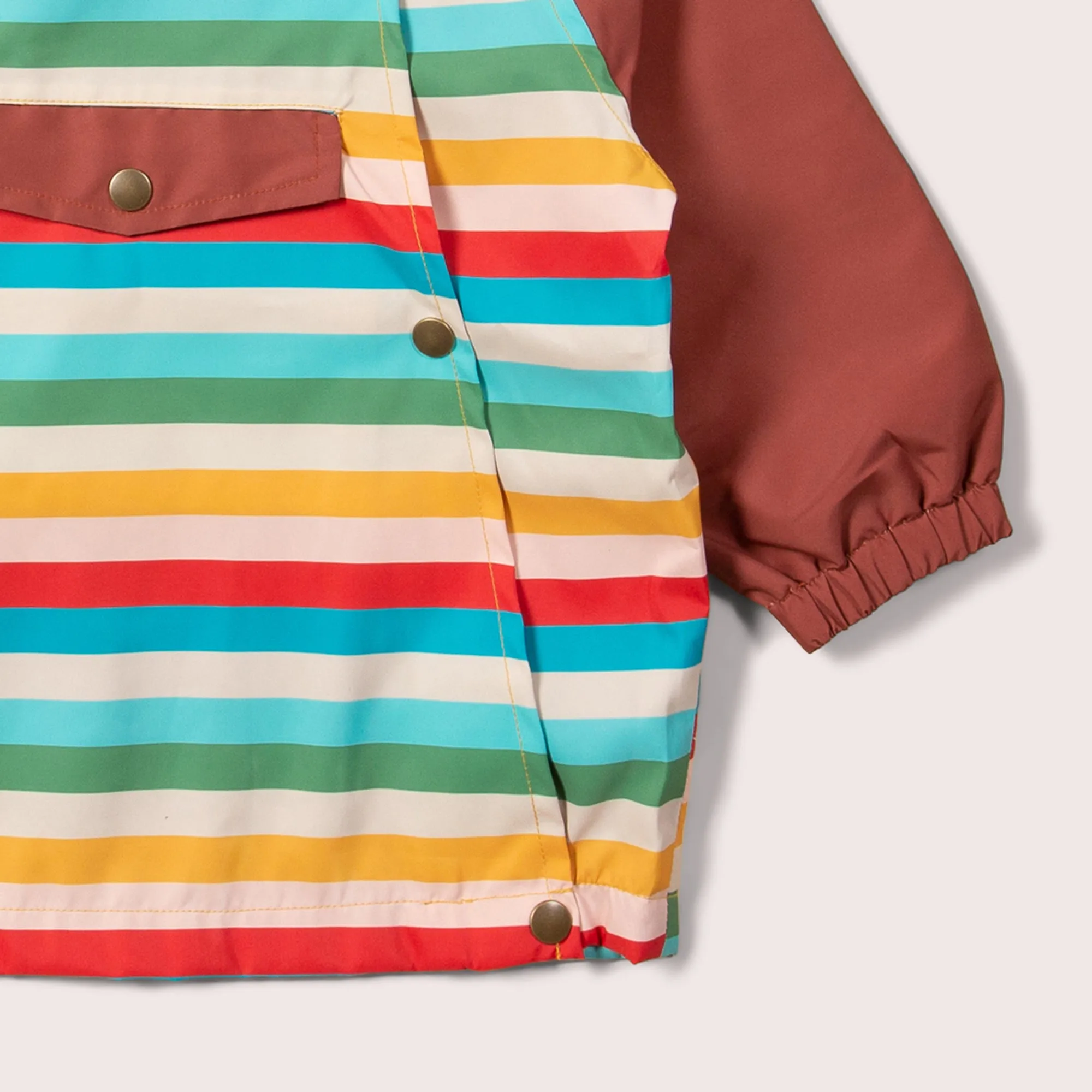 Rainbow Striped Recycled Waterproof Anorak