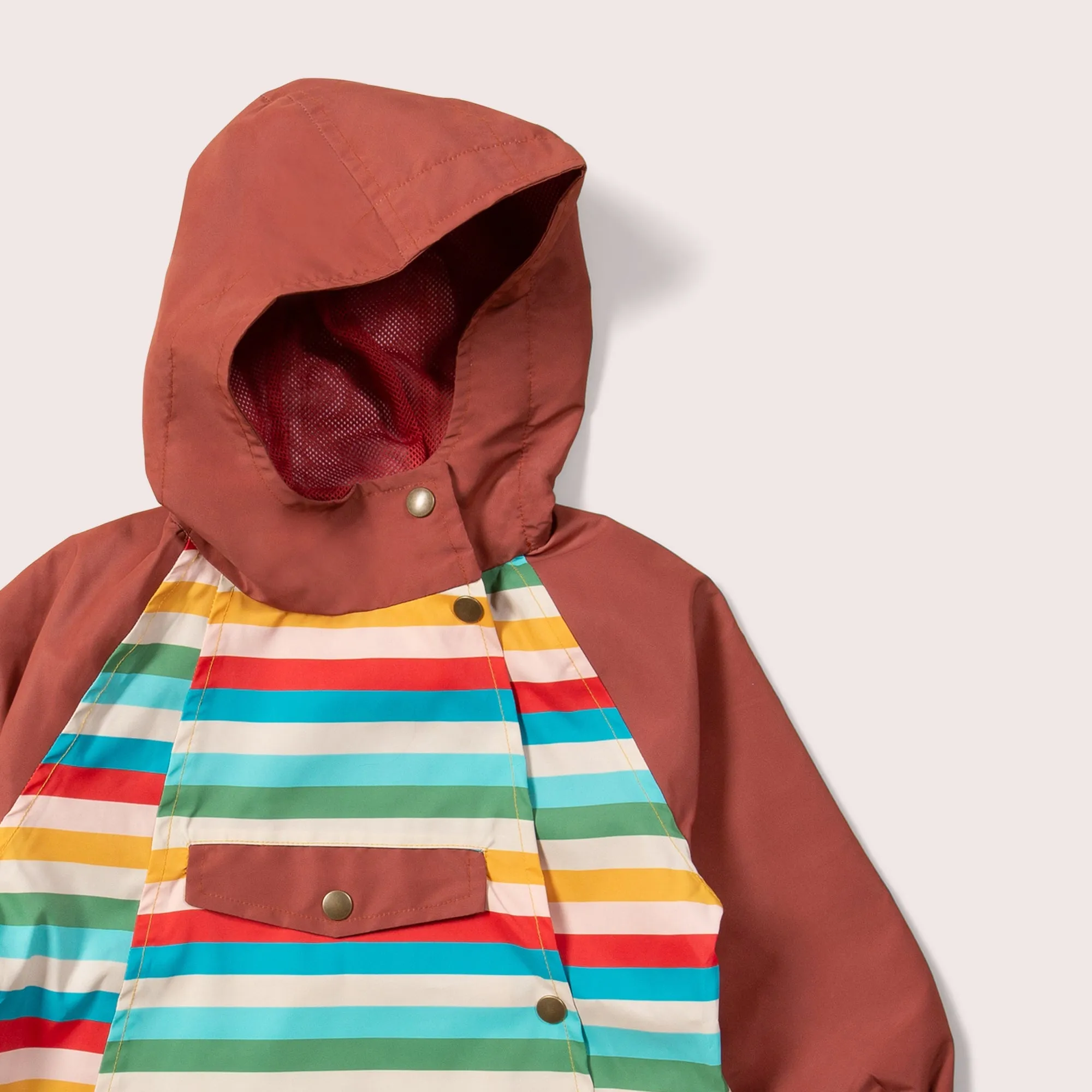 Rainbow Striped Recycled Waterproof Anorak