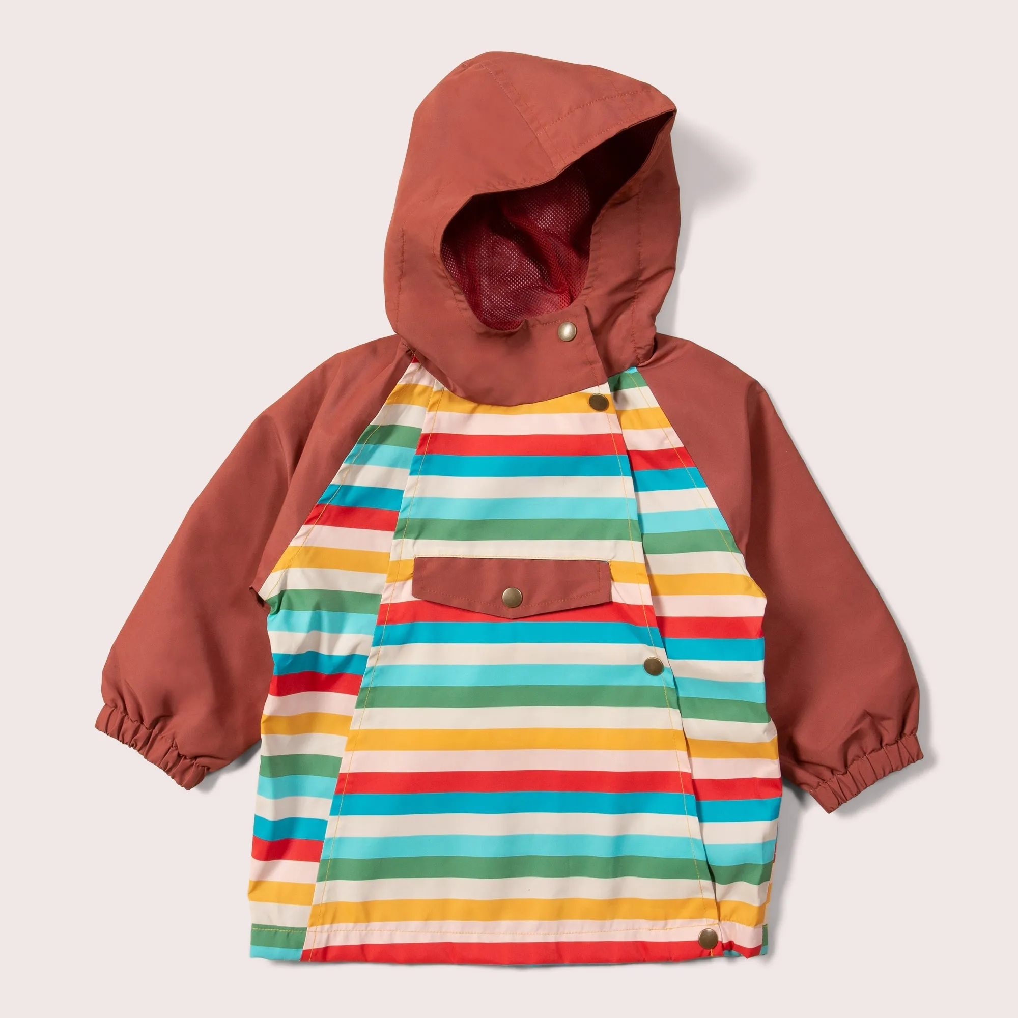 Rainbow Striped Recycled Waterproof Anorak