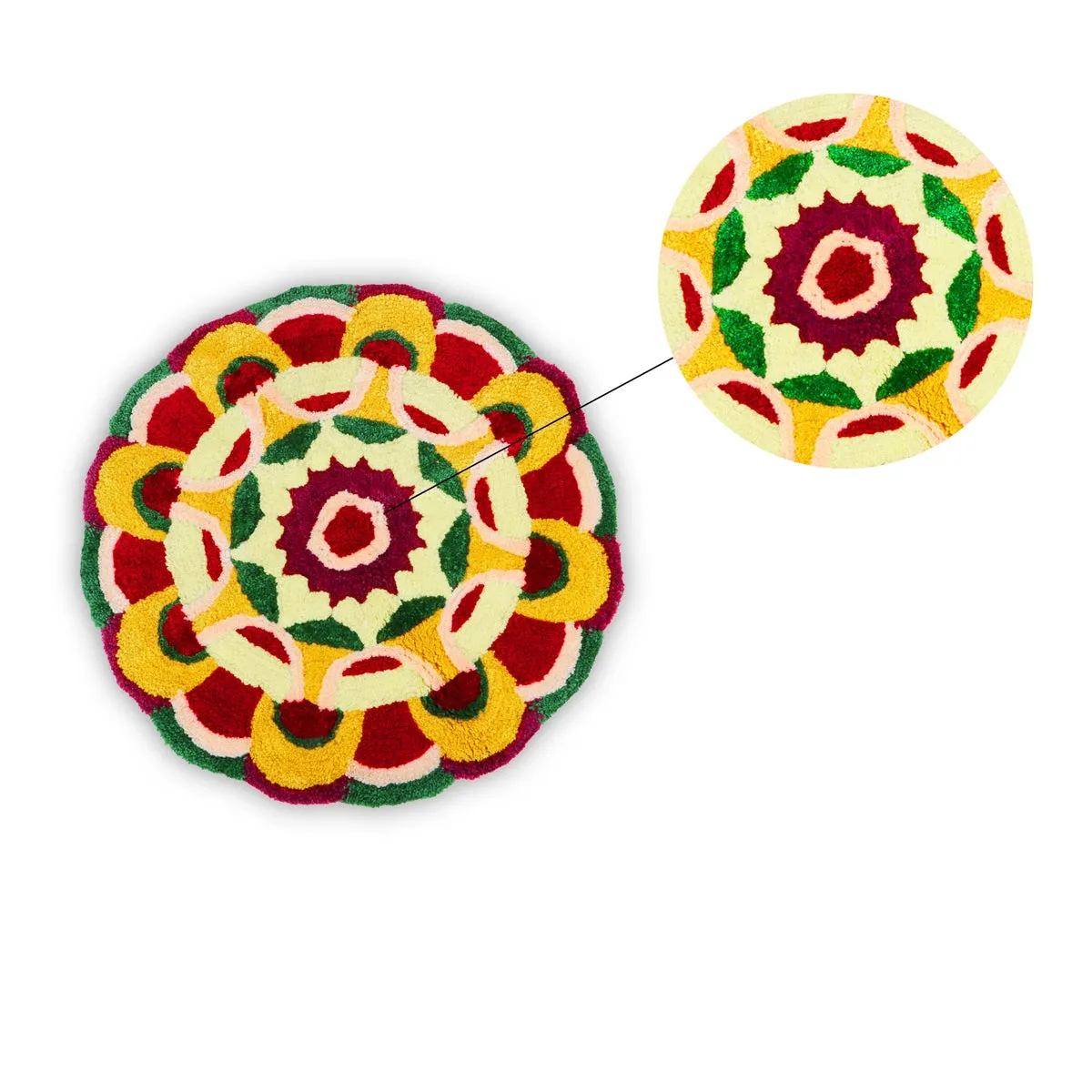 Rangoli Mat - 2 x 2 Feet | Micro Tufted Rug/ Rangoli Floor Mat/ Reusable Rangoli Mat for Home Decor