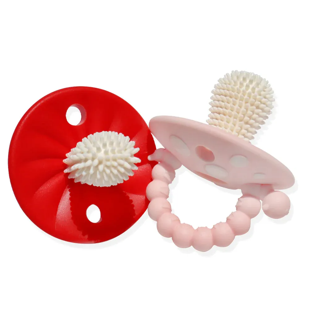 Razbaby Chompy Mushroom Silicone Teether (2 pack)