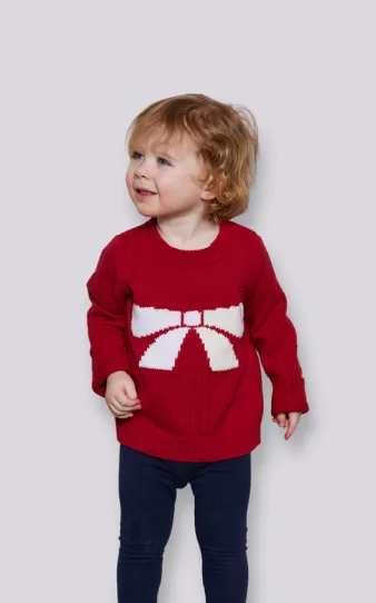 Red Kids Bow Sweater