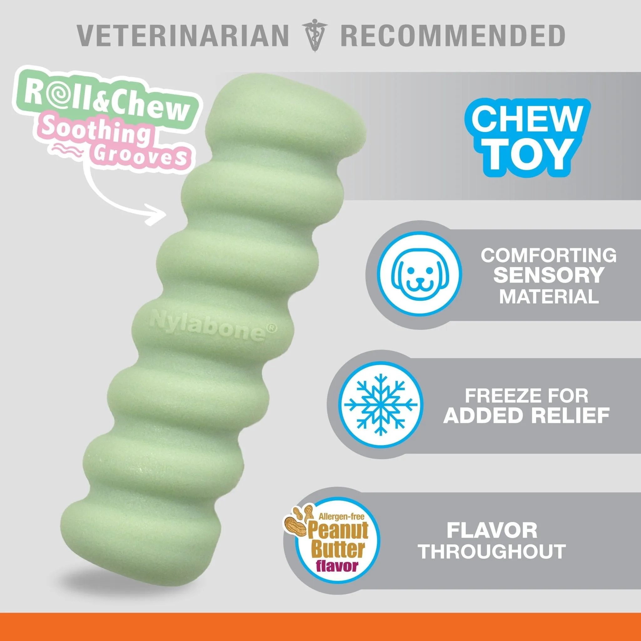 Sensory Material Puppy Teething Toy, Peanut Butter, Small/Regular, Up to 25 Ibs.